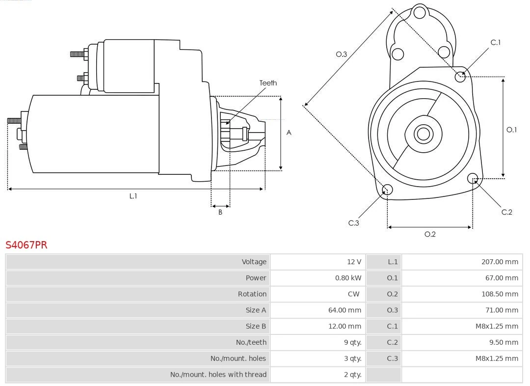 Starter Remanufactured AS-PL S4067PR