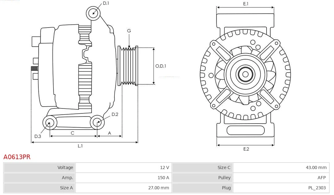 AS-PL A0613PR Alternator