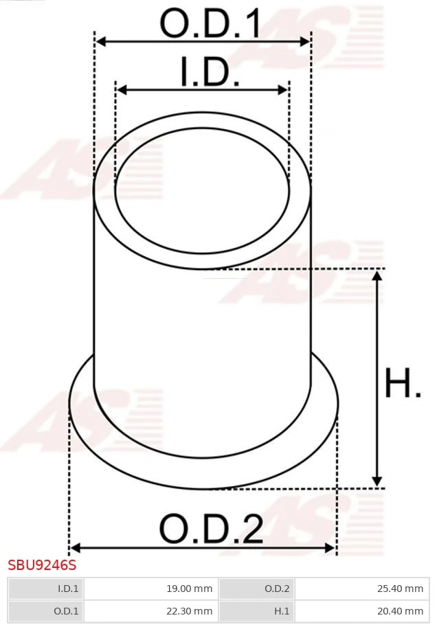 AS-PL SBU9246S Bush, starter shaft