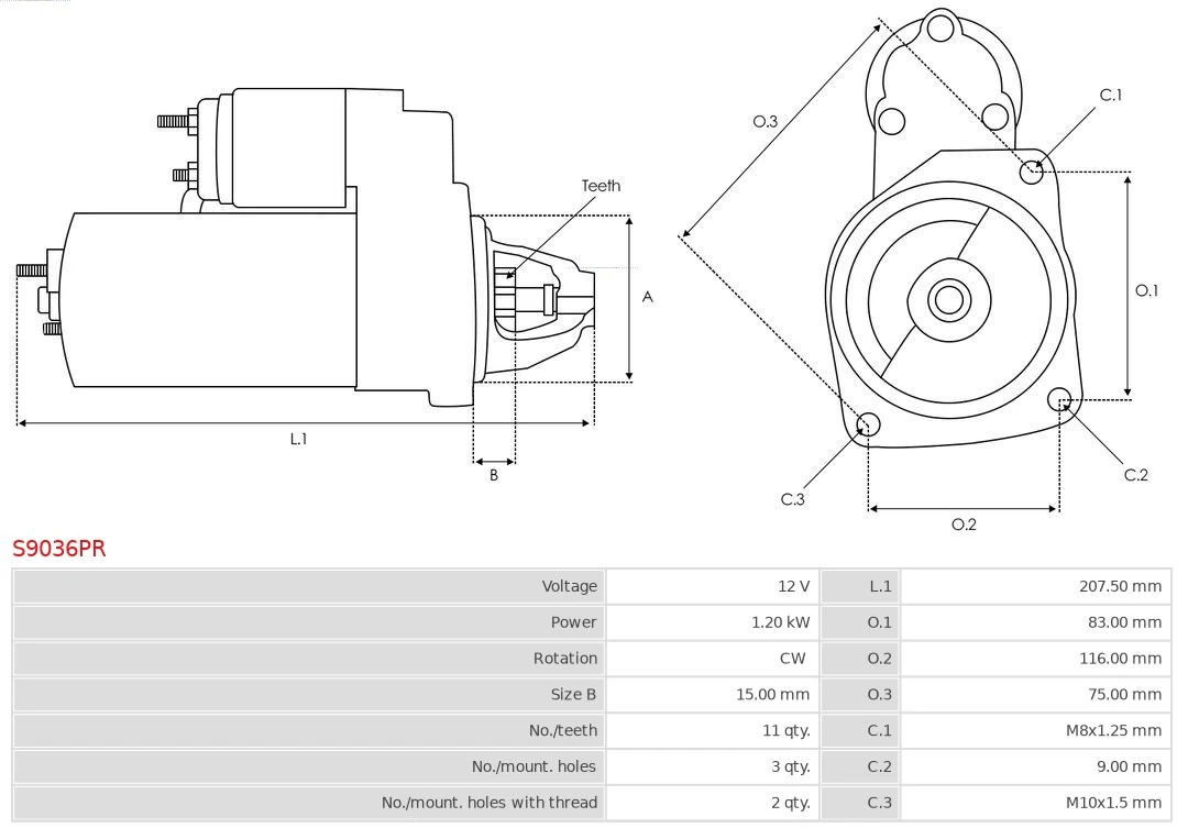 Starter Wiederaufbereitet AS-PL S9036PR