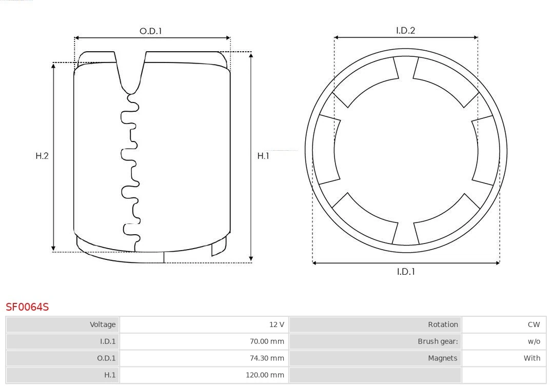 AS-PL SF0064S Field Winding, starter