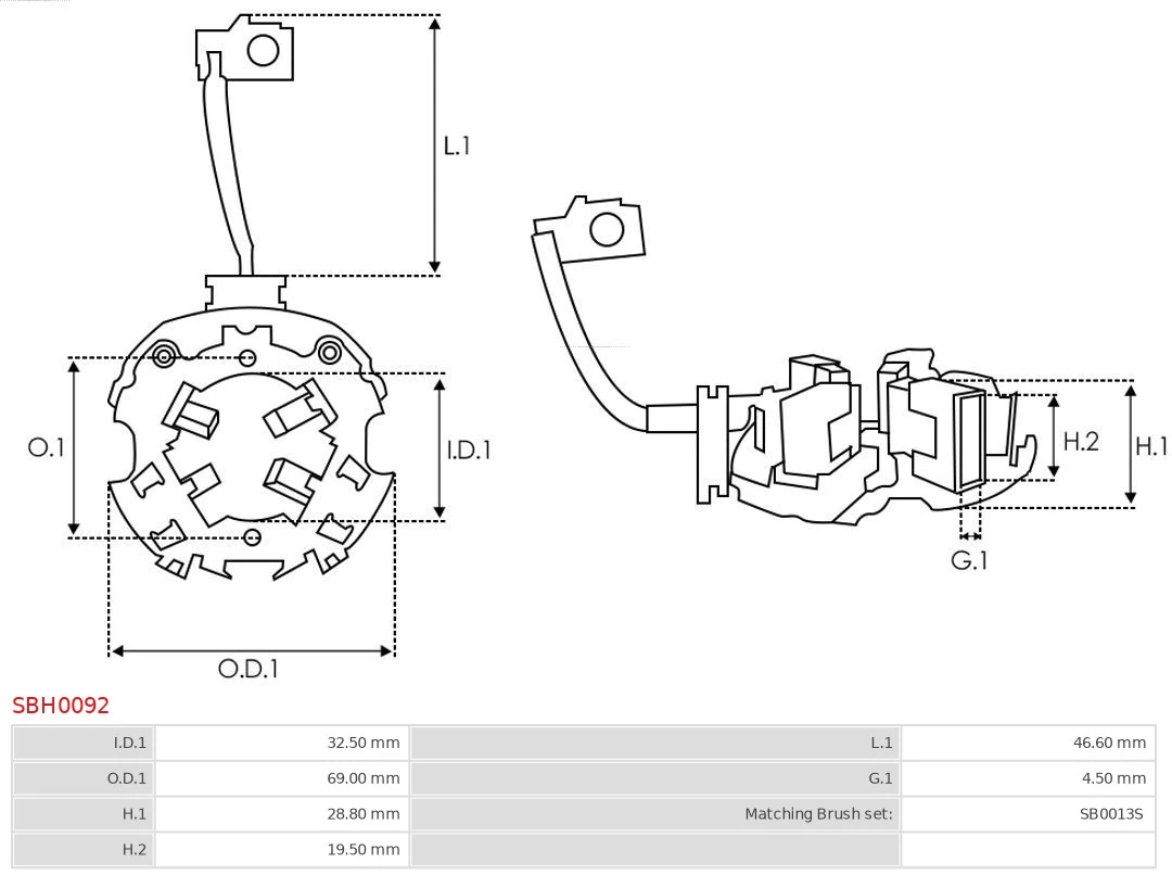 AS-PL SBH0092 Holder, carbon brushes