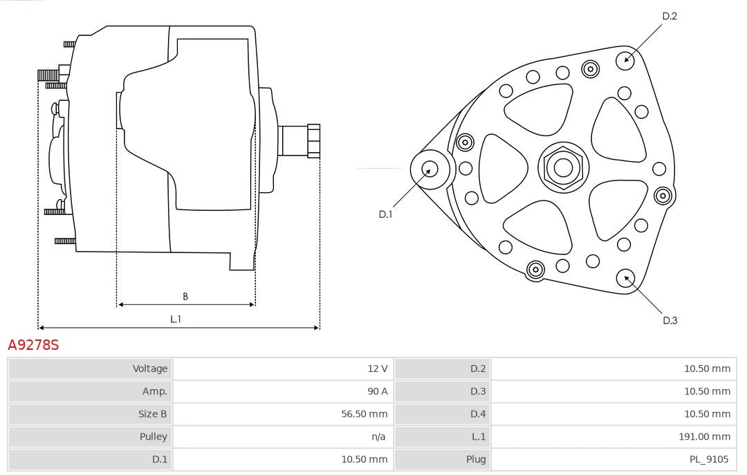 AS-PL A9278S Alternator