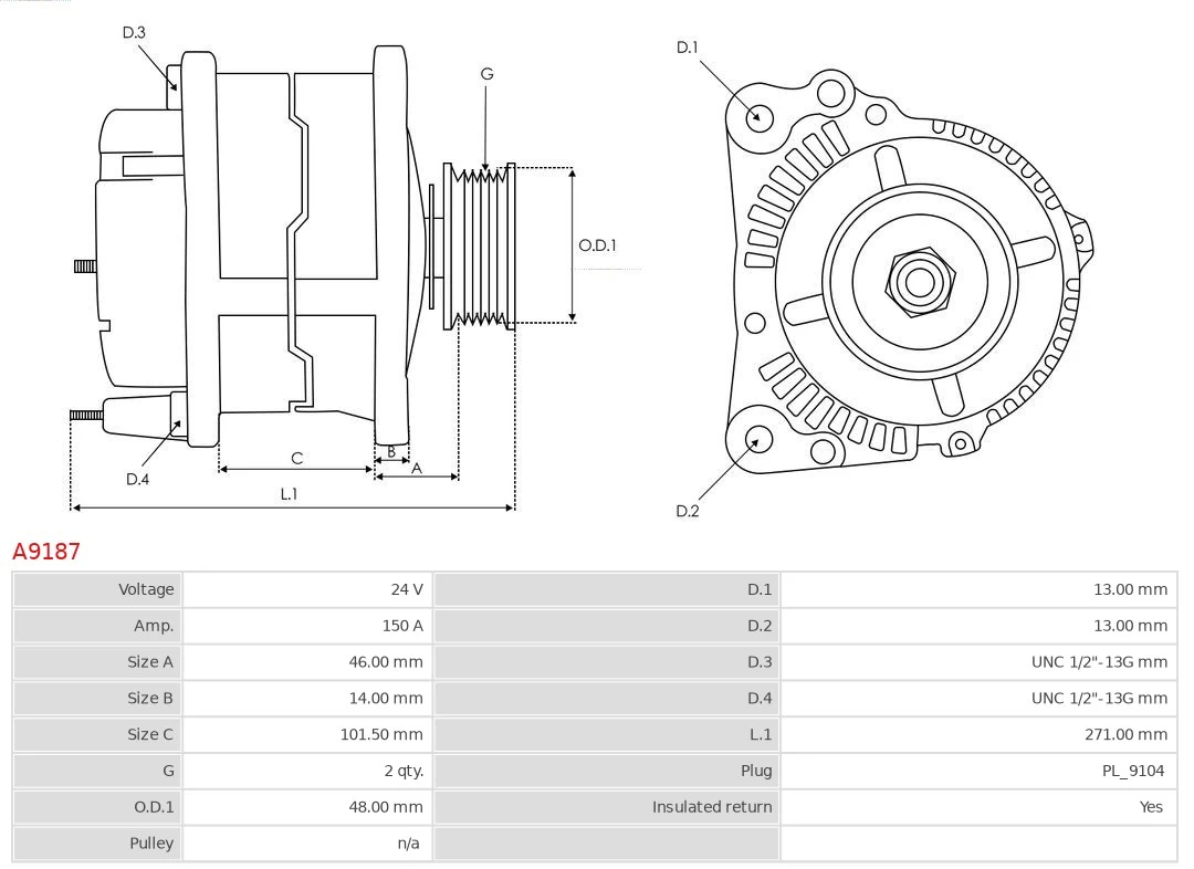 AS-PL A9187 Alternator