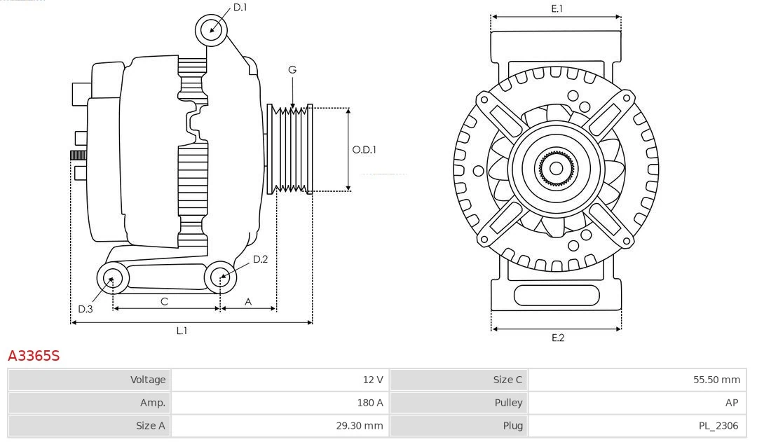 AS-PL A3365S Alternator