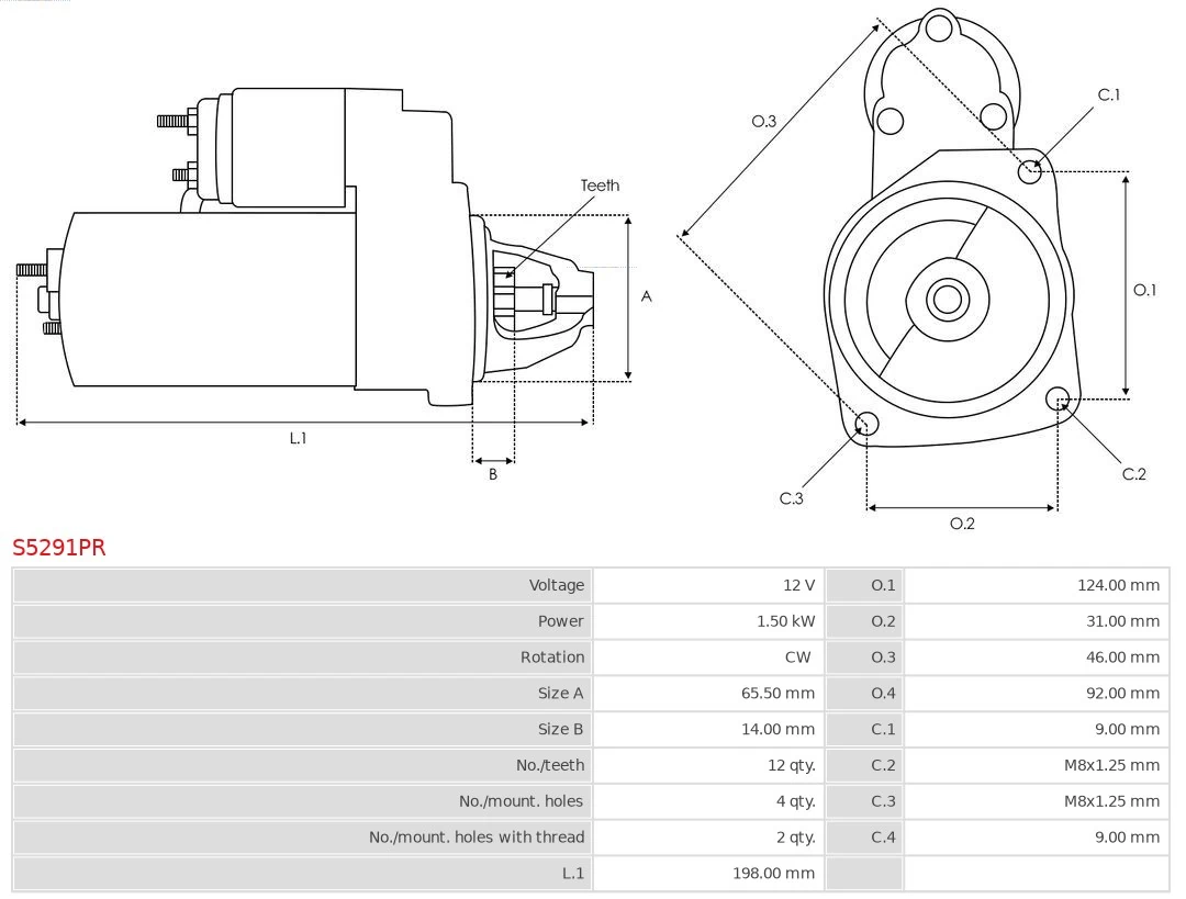 Starter Remanufactured AS-PL S5291PR