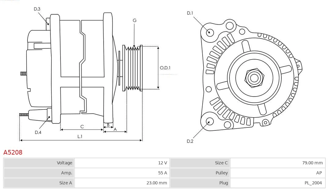 AS-PL A5208 Alternator