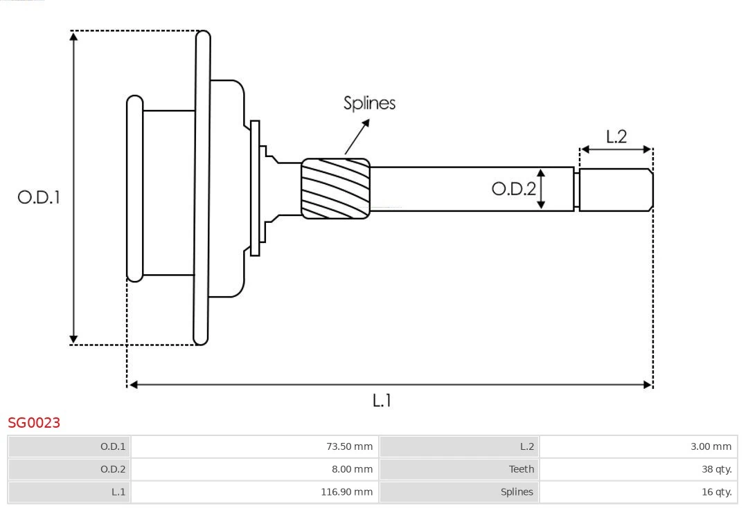 Ring Gear, planetary gearbox (starter) Brand new AS-PL SG0023