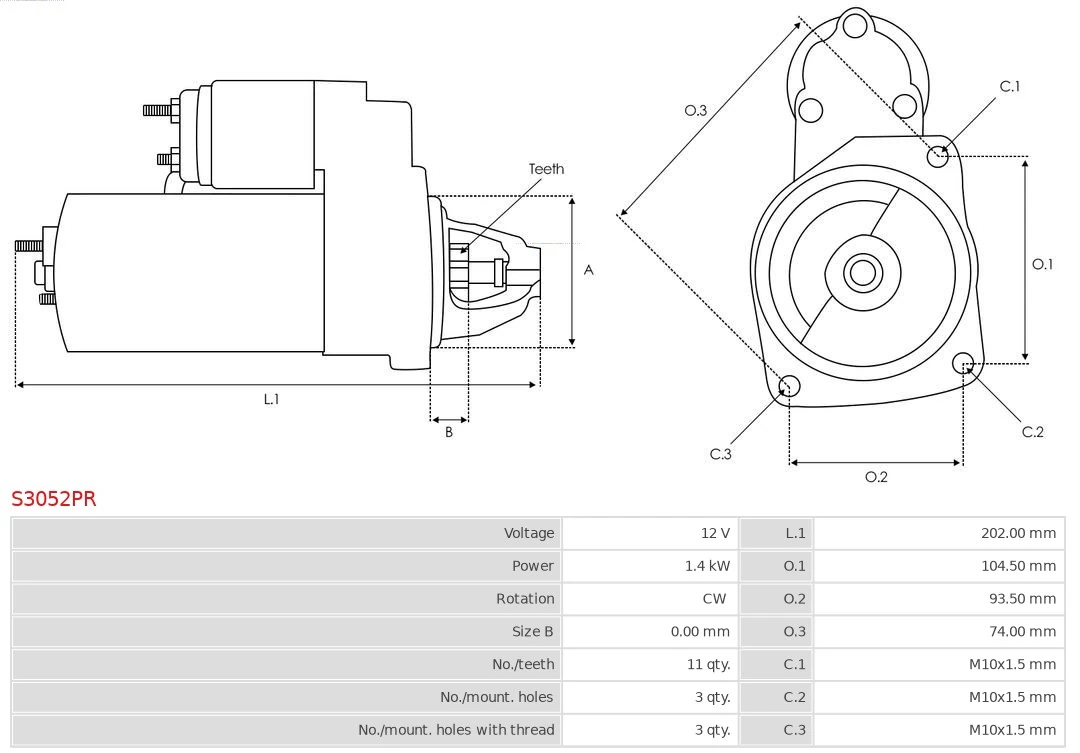 AS-PL S3052PR Starter