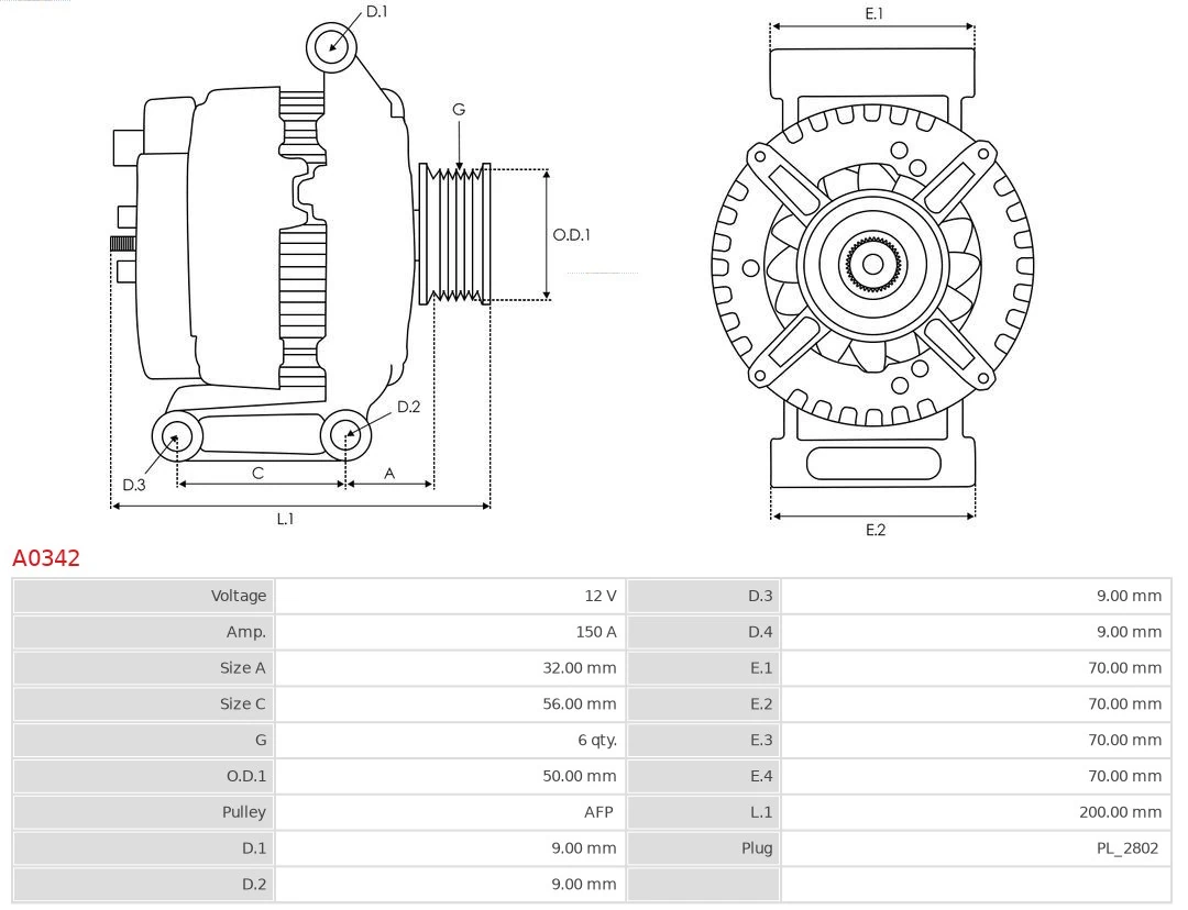 AS-PL A0342 Alternator