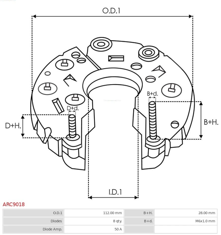 Rectifier, alternator Brand new AS-PL ARC9018