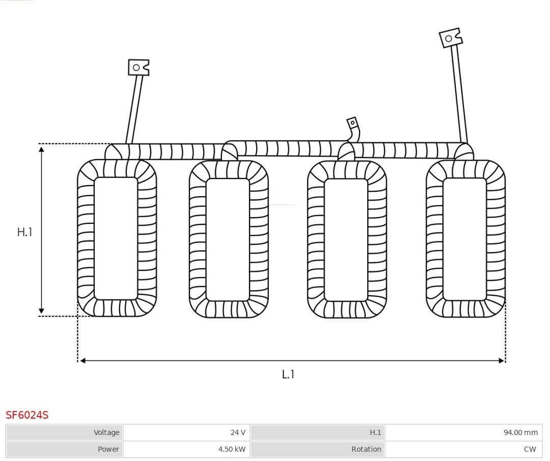 AS-PL SF6024S Field Winding, starter