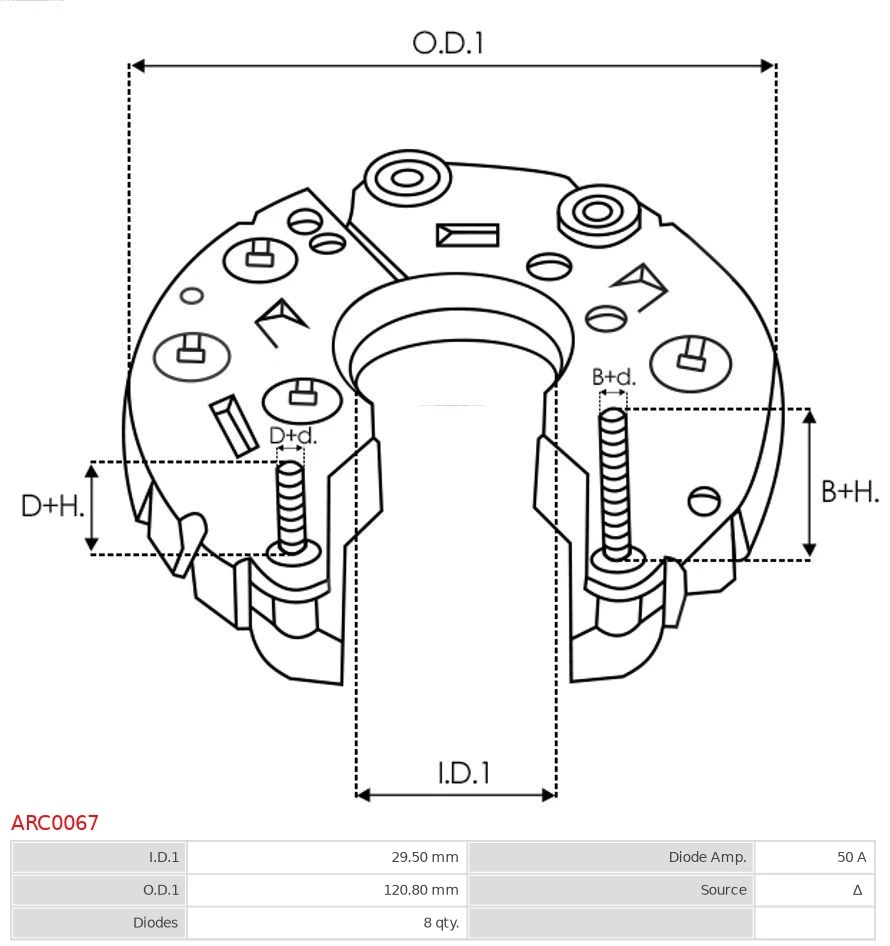 Pont de diodes, alternateur Tout neuf AS-PL ARC0067