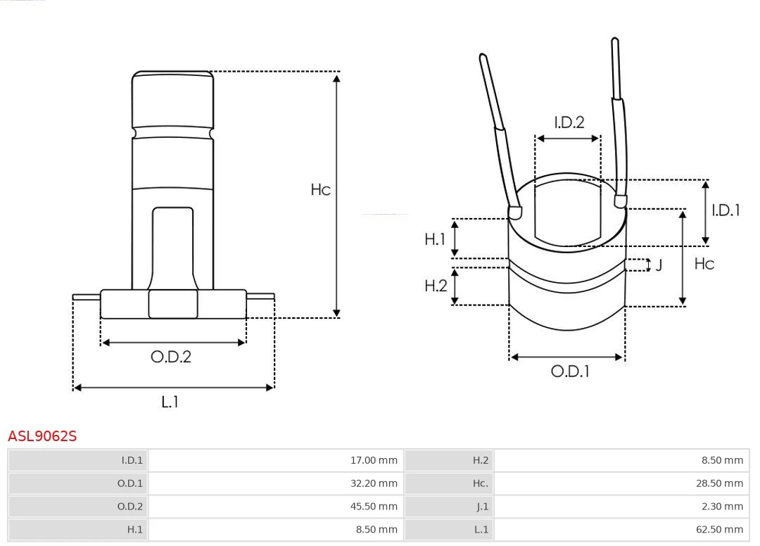 AS-PL ASL9062S Slip Ring, alternator