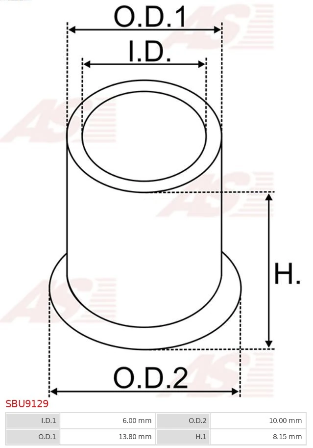 AS-PL SBU9129 Bush, starter shaft