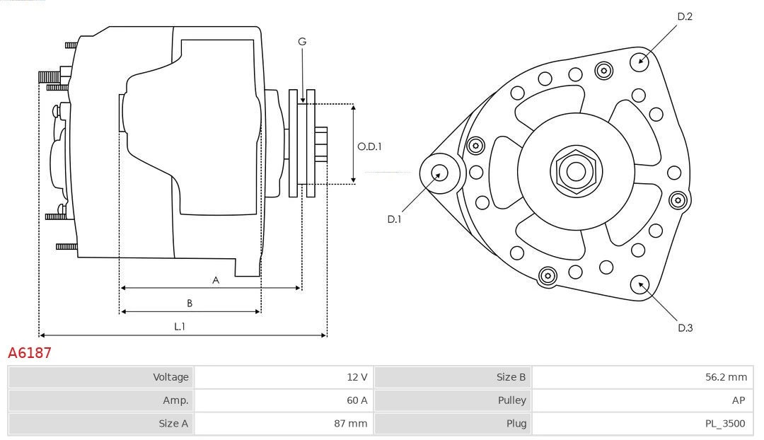 AS-PL A6187 Alternator