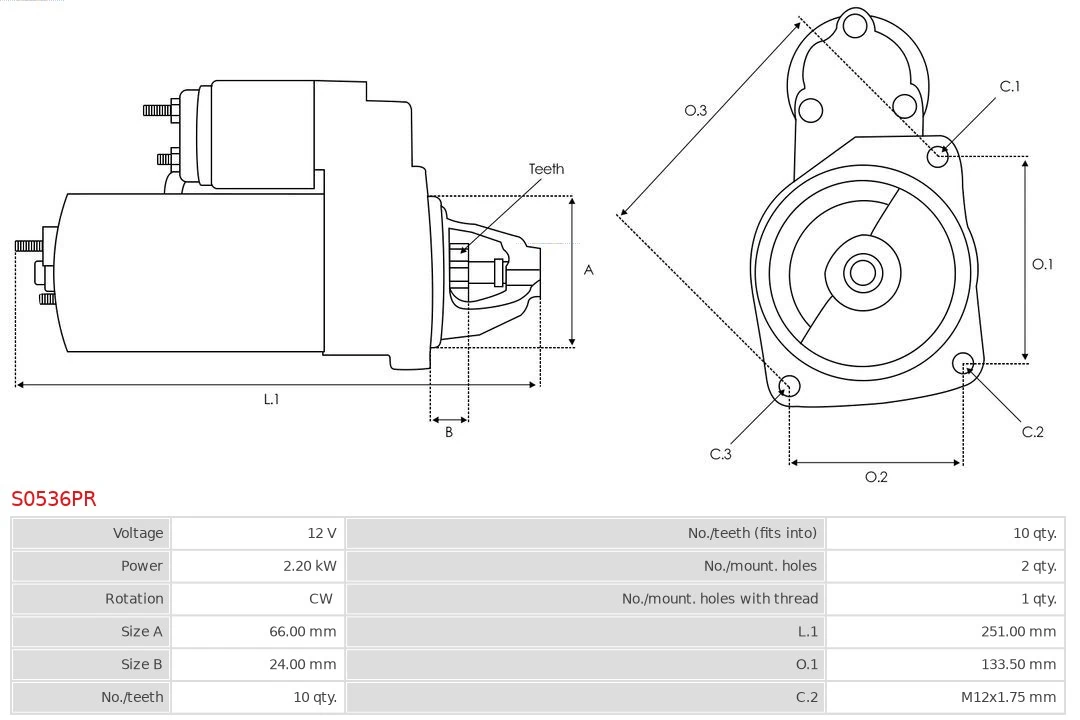 AS-PL S0536PR Starter