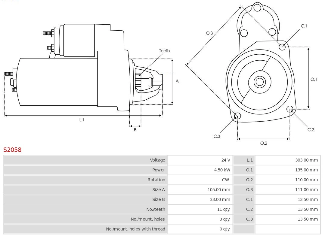 AS-PL S2058 Starter