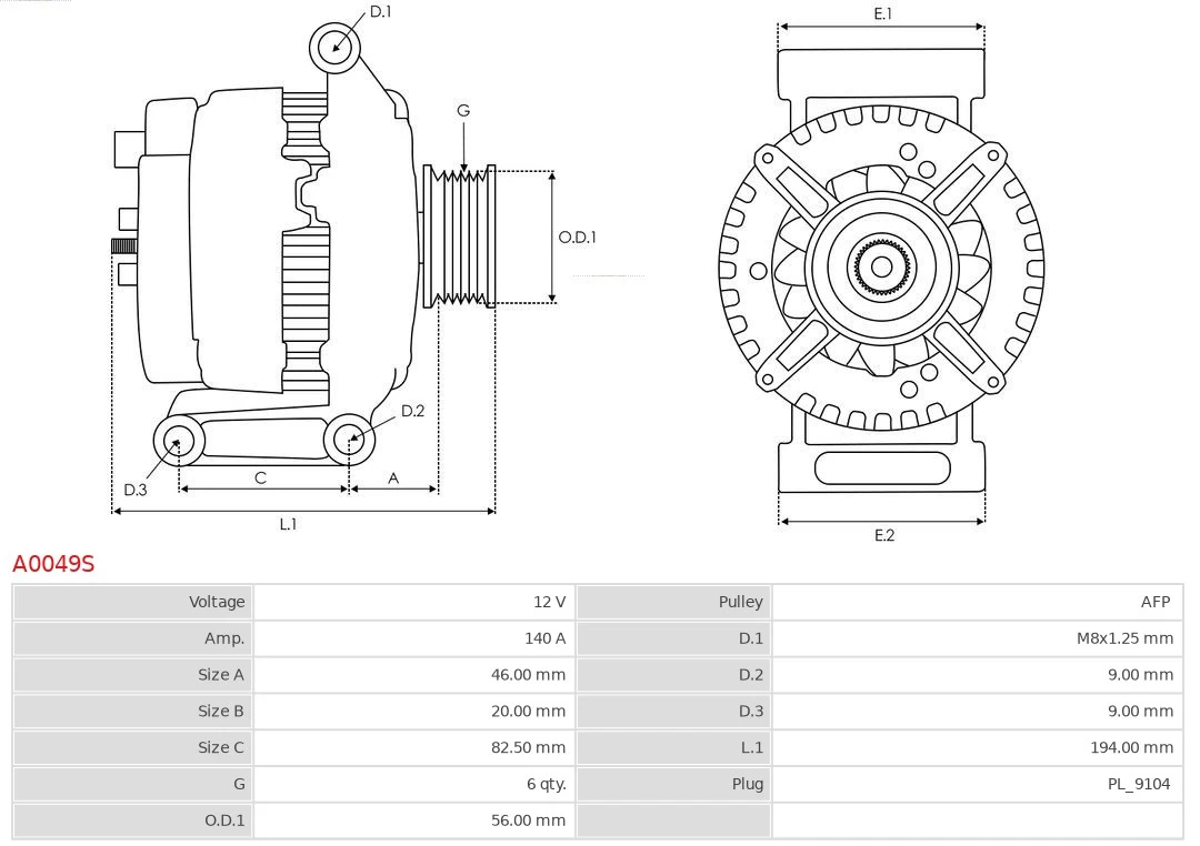 Alternator Brand new AS-PL A0049S