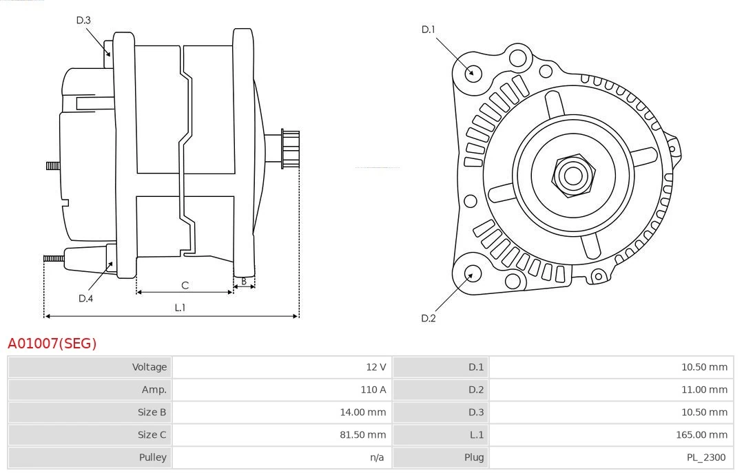 发电机 Brand new SEG Automotive A01007(SEG)
