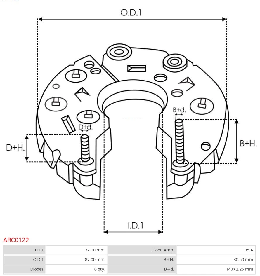 AS-PL ARC0122 Rectifier, alternator