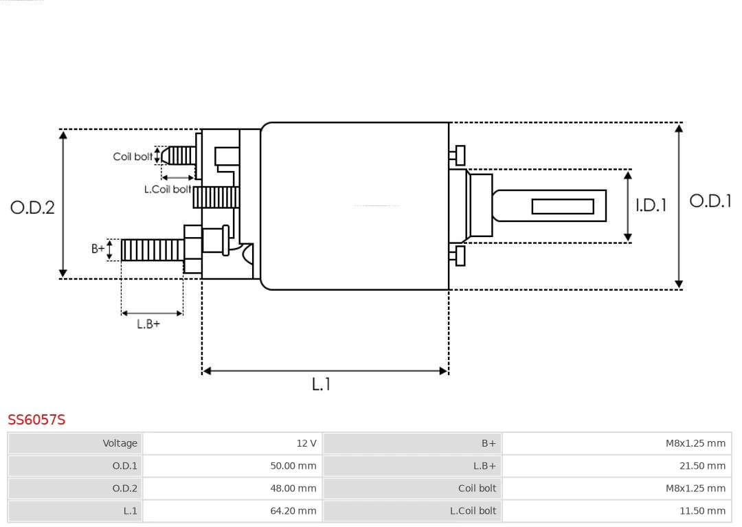 Solenoid Switch, starter Brand new AS-PL SS6057S