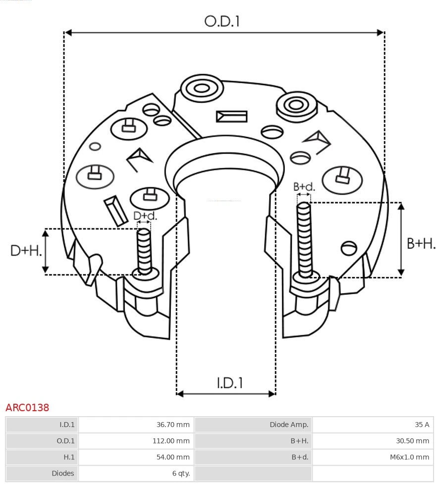 AS-PL ARC0138 Rectifier, alternator
