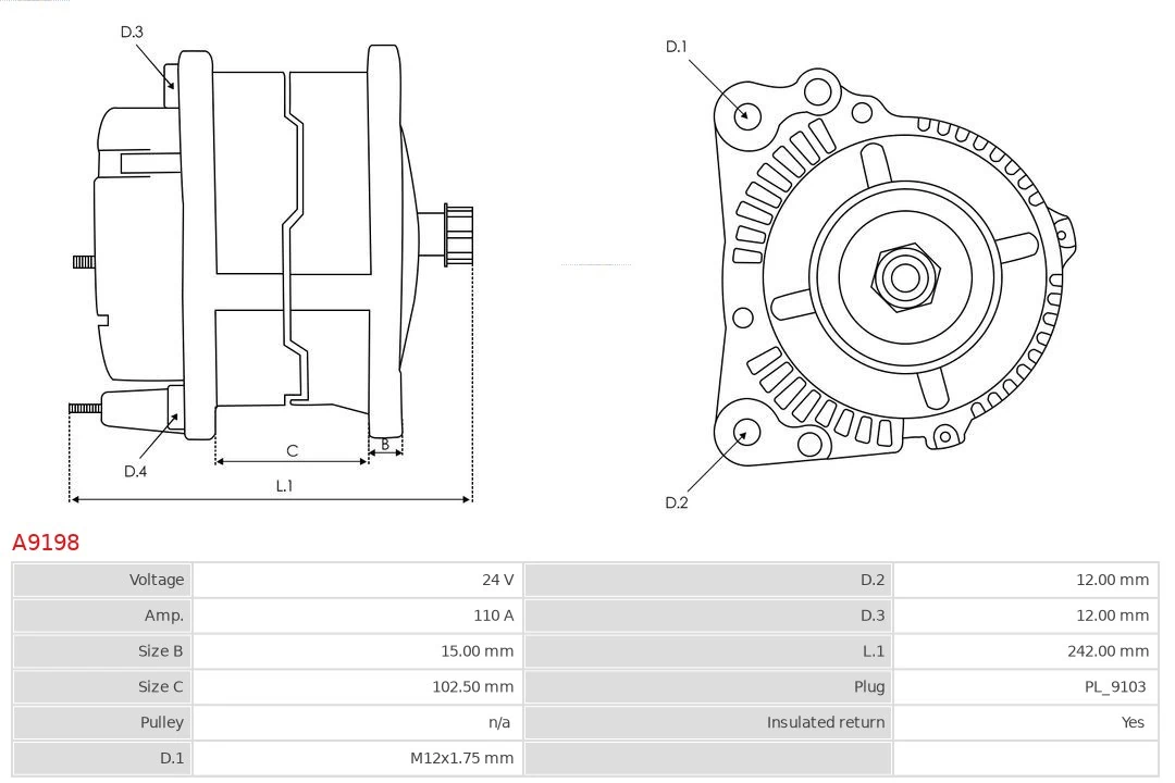 AS-PL A9198 Alternator