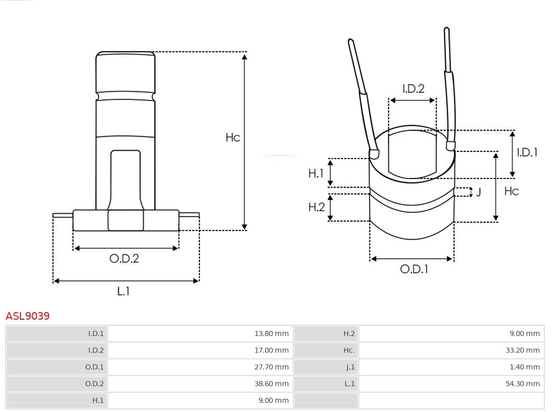 Slip Ring, alternator Brand new AS-PL ASL9039