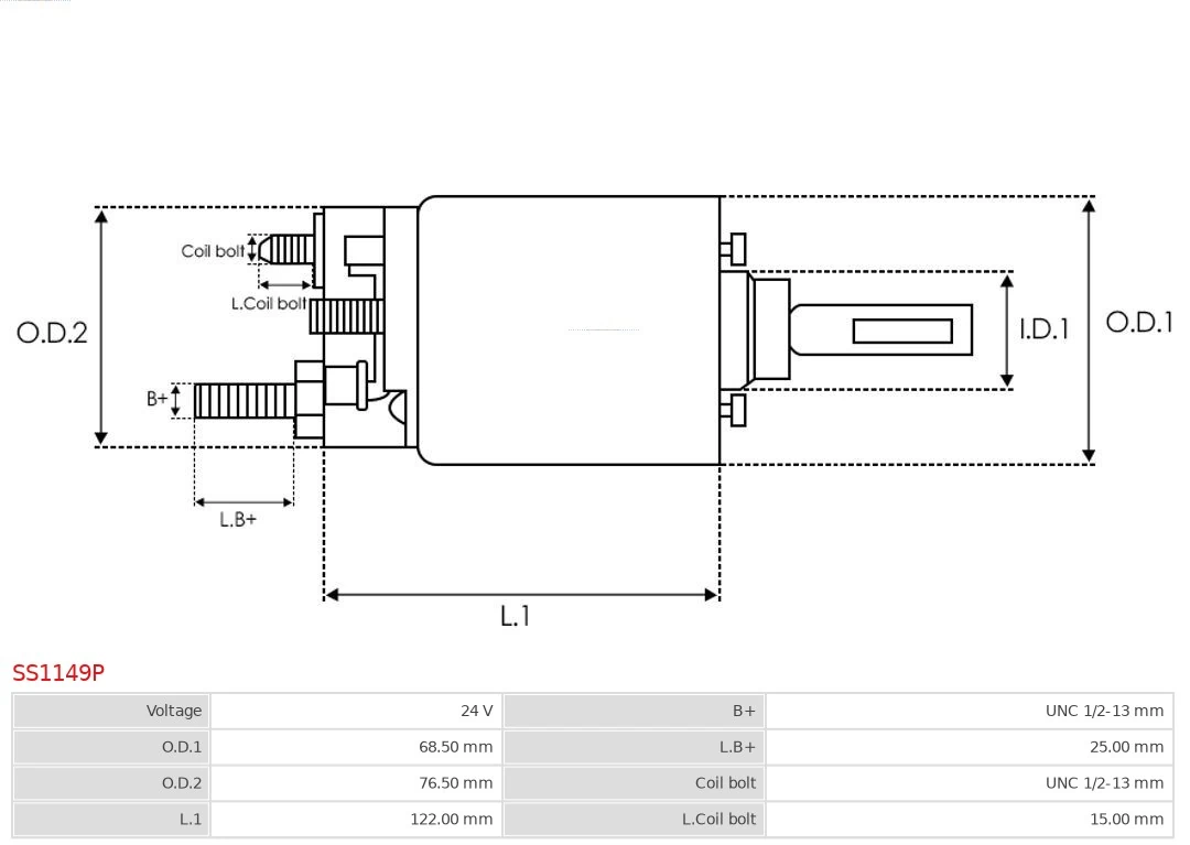 AS-PL SS1149P Solenoid Switch, starter
