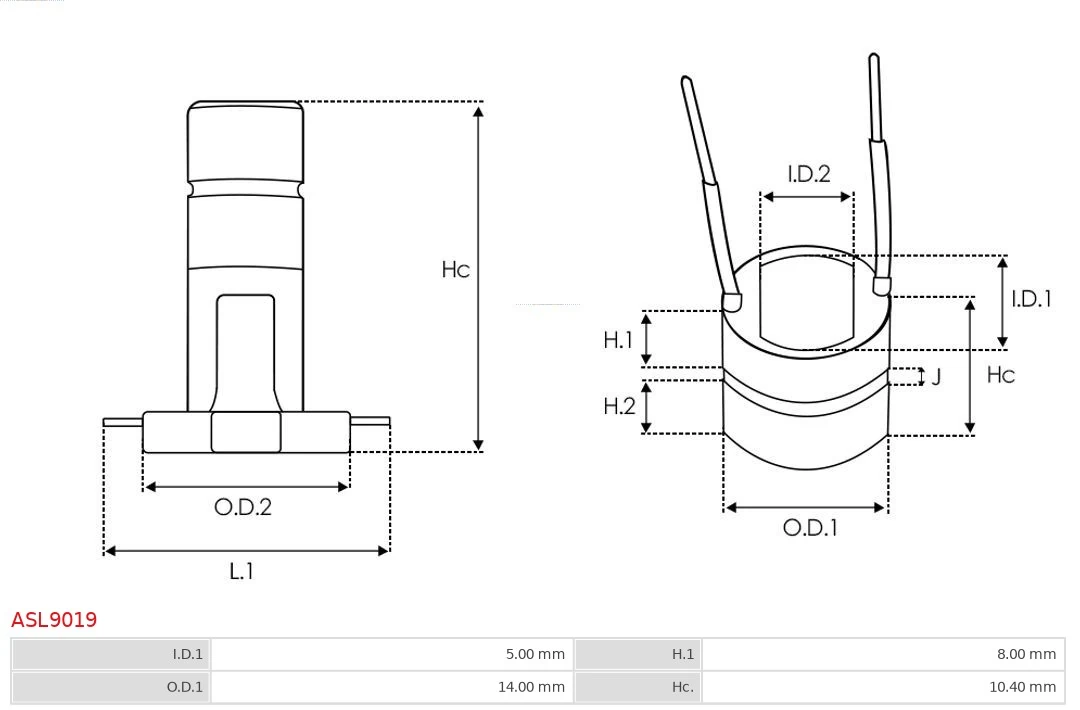 Slip Ring, alternator Brand new AS-PL ASL9019