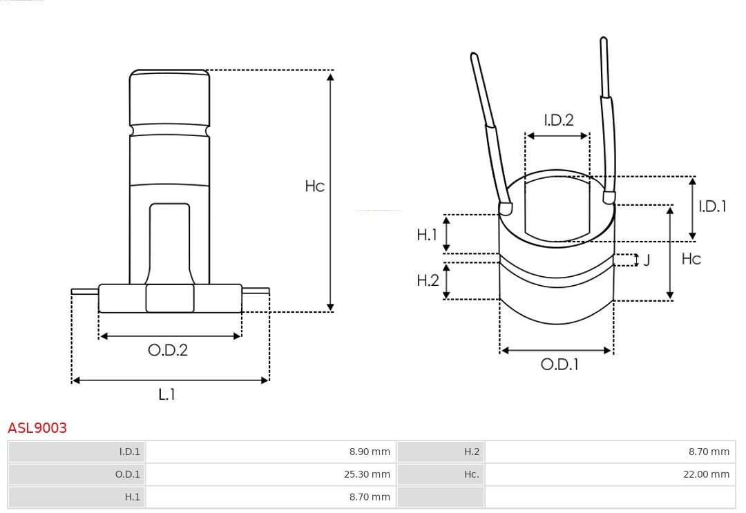 Slip Ring, alternator Brand new AS-PL ASL9003