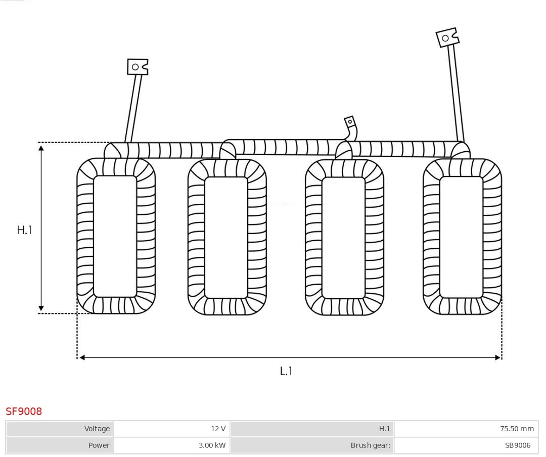 AS-PL SF9008 Field Winding, starter