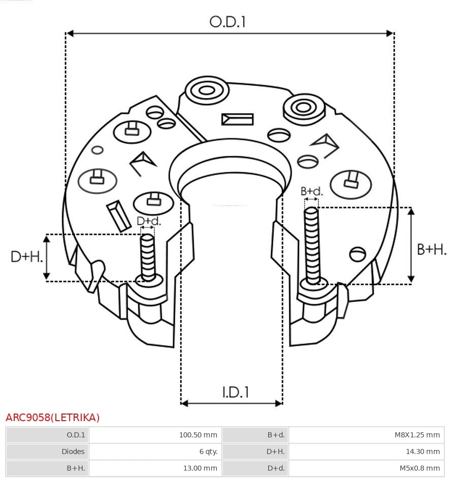 Rectifier, alternator Brand new Letrika ARC9058(LETRIKA)