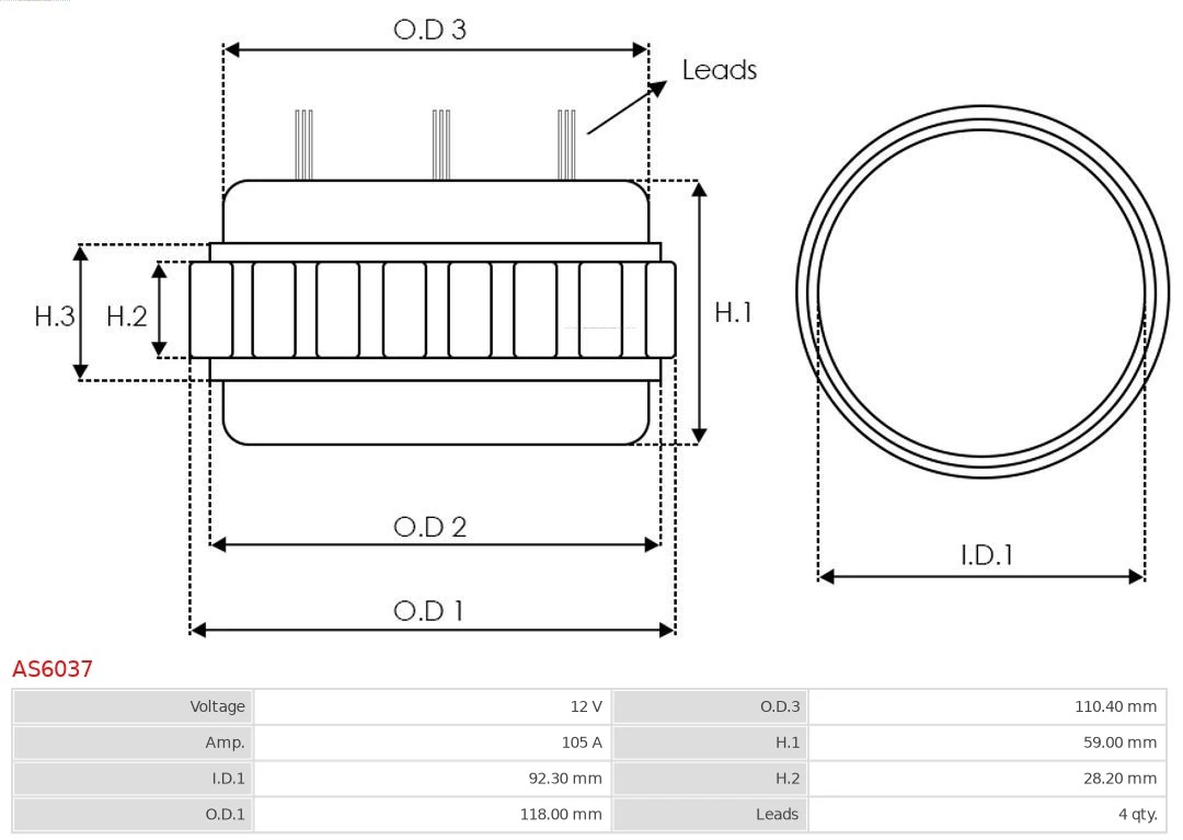 Stator, Generator Brandneu AS-PL AS6037