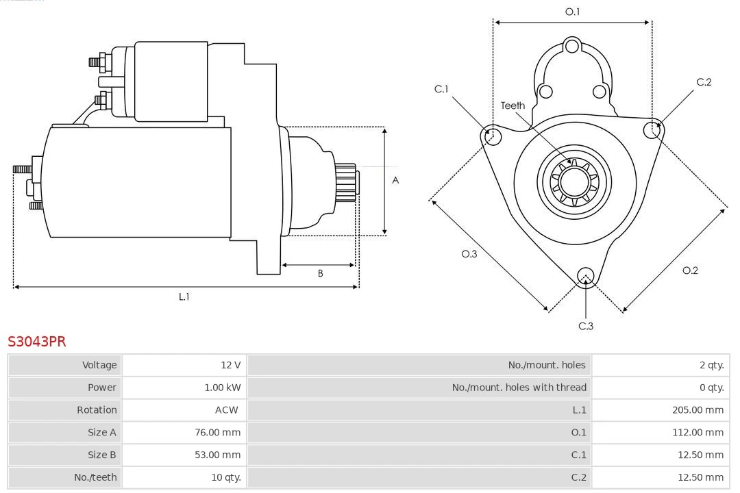 Starter Remanufactured AS-PL S3043PR