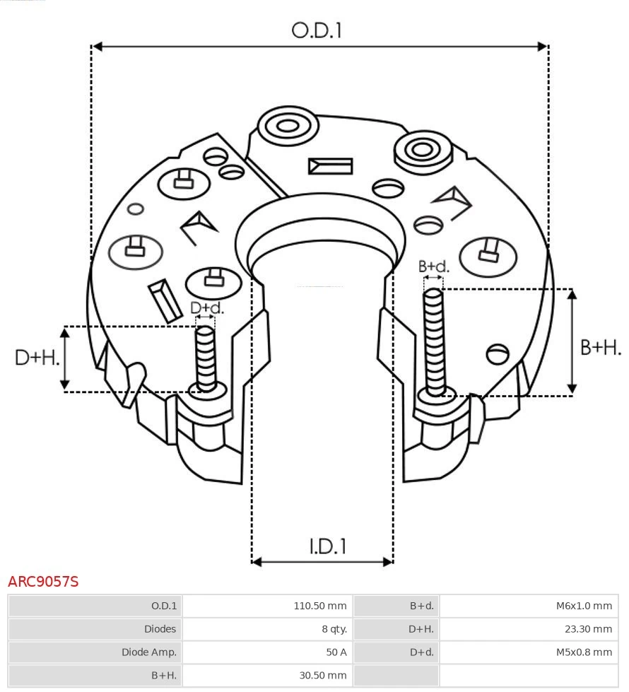 Rectifier, alternator Brand new AS-PL ARC9057S