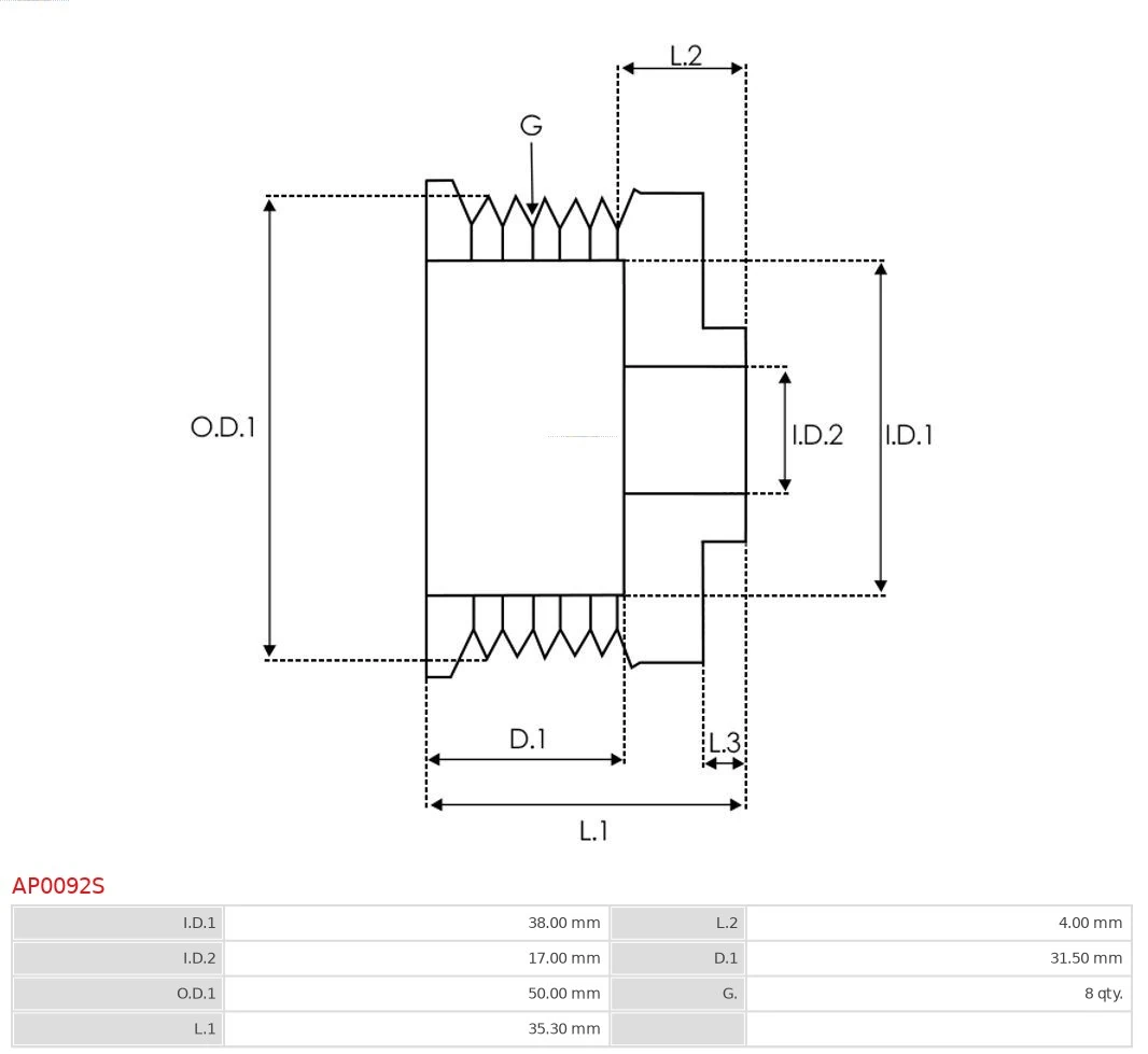 AS-PL AP0092S Belt Pulley, alternator