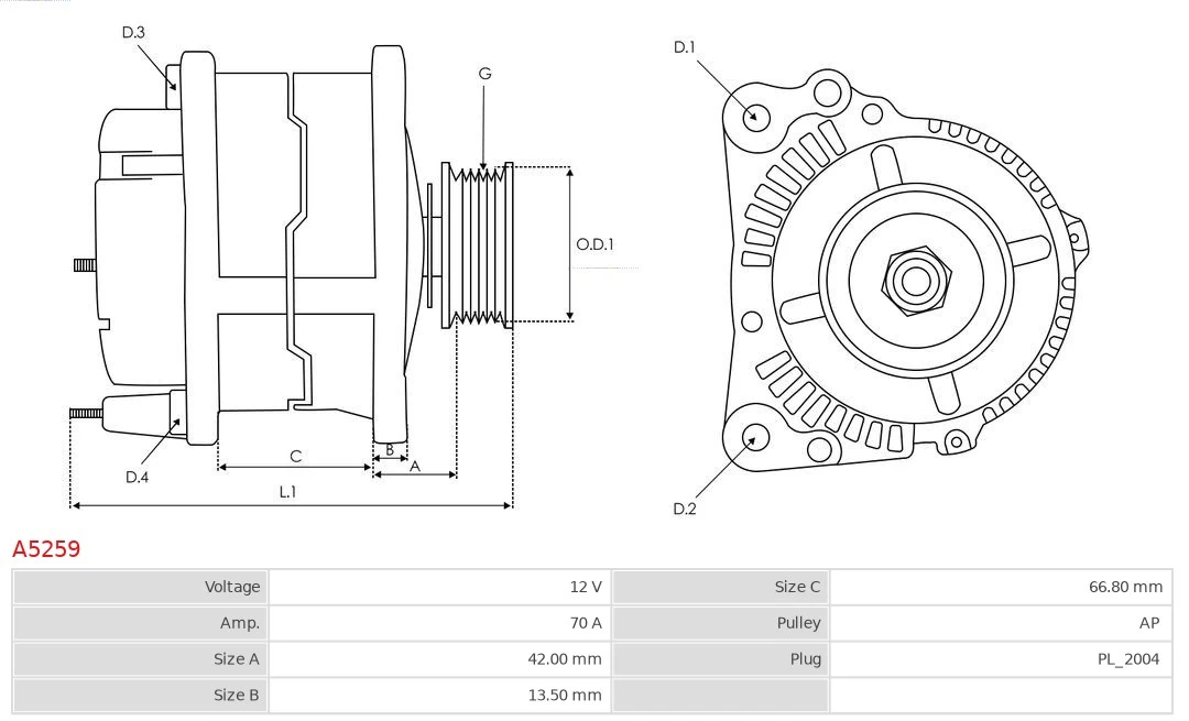 AS-PL A5259 Alternator