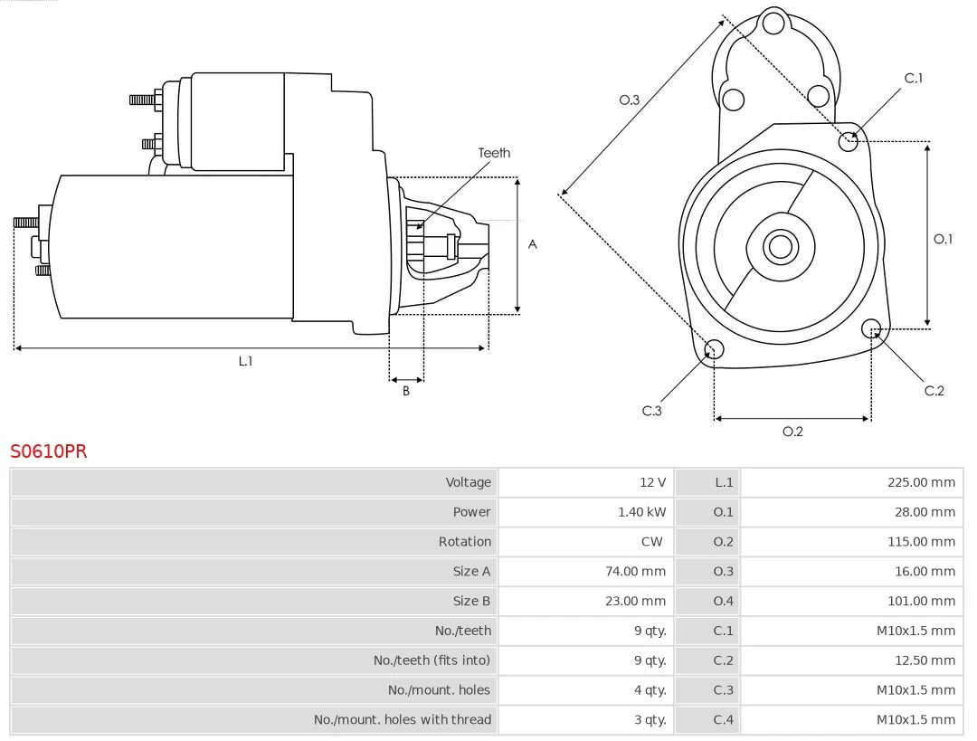 AS-PL S0610PR Starter