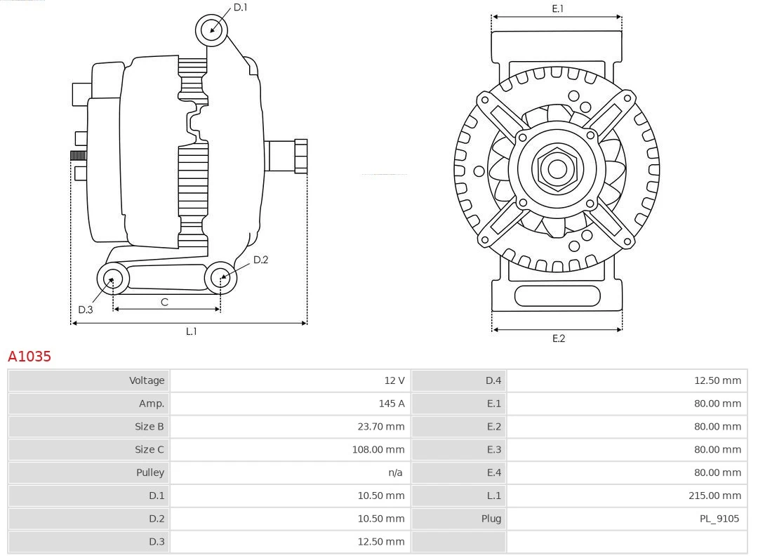 AS-PL A1035 Alternator