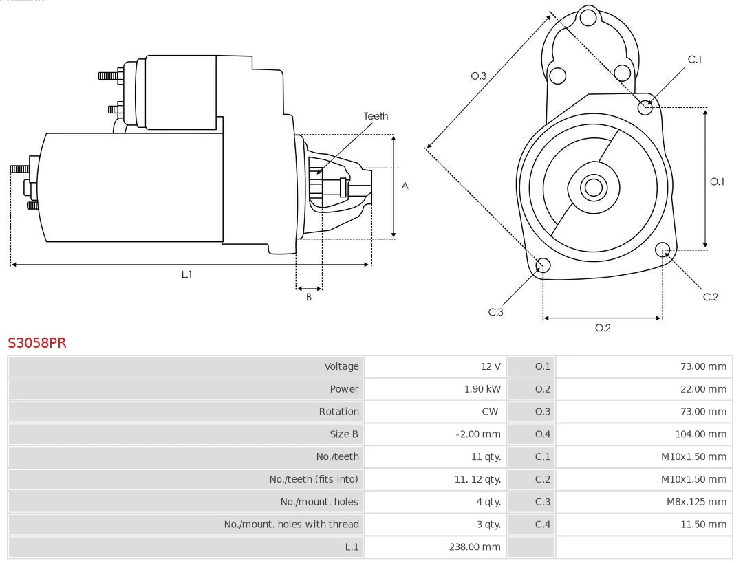 Starter Remanufactured AS-PL S3058PR