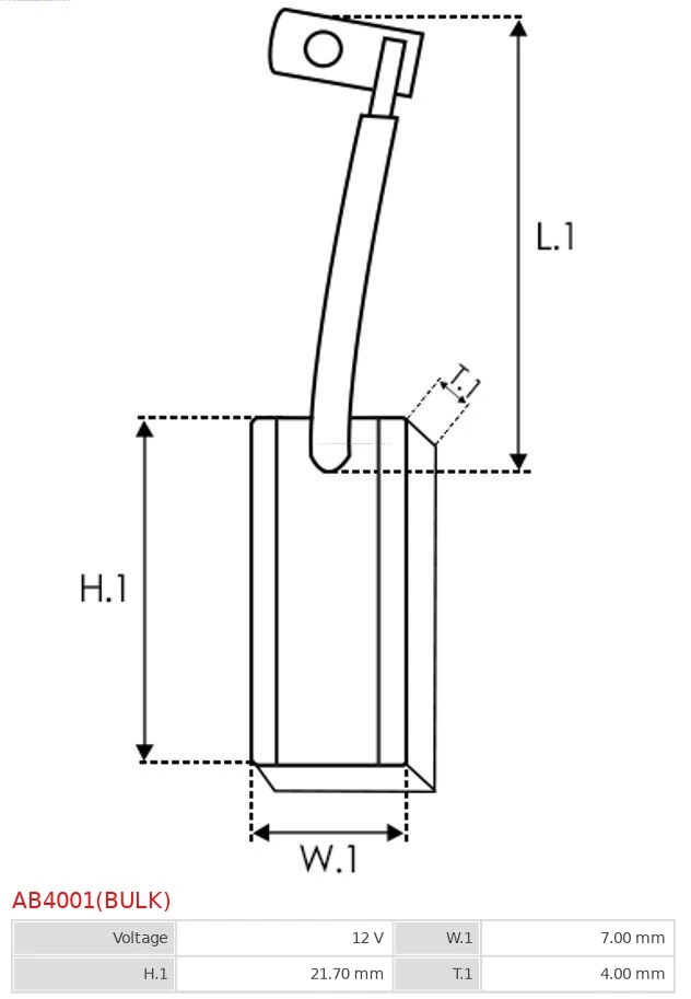 Carbon Brush, alternator Brand new AS-PL AB4001(BULK)