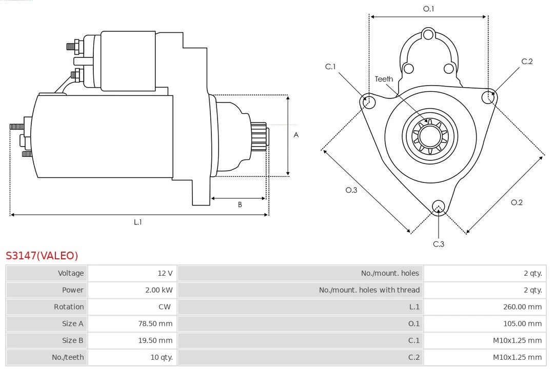 starter Brand new Valeo S3147(VALEO)