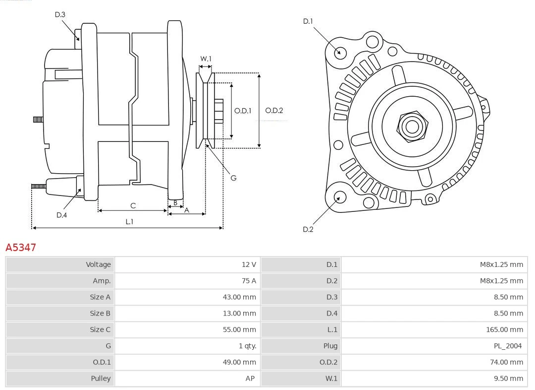 AS-PL A5347 Alternator