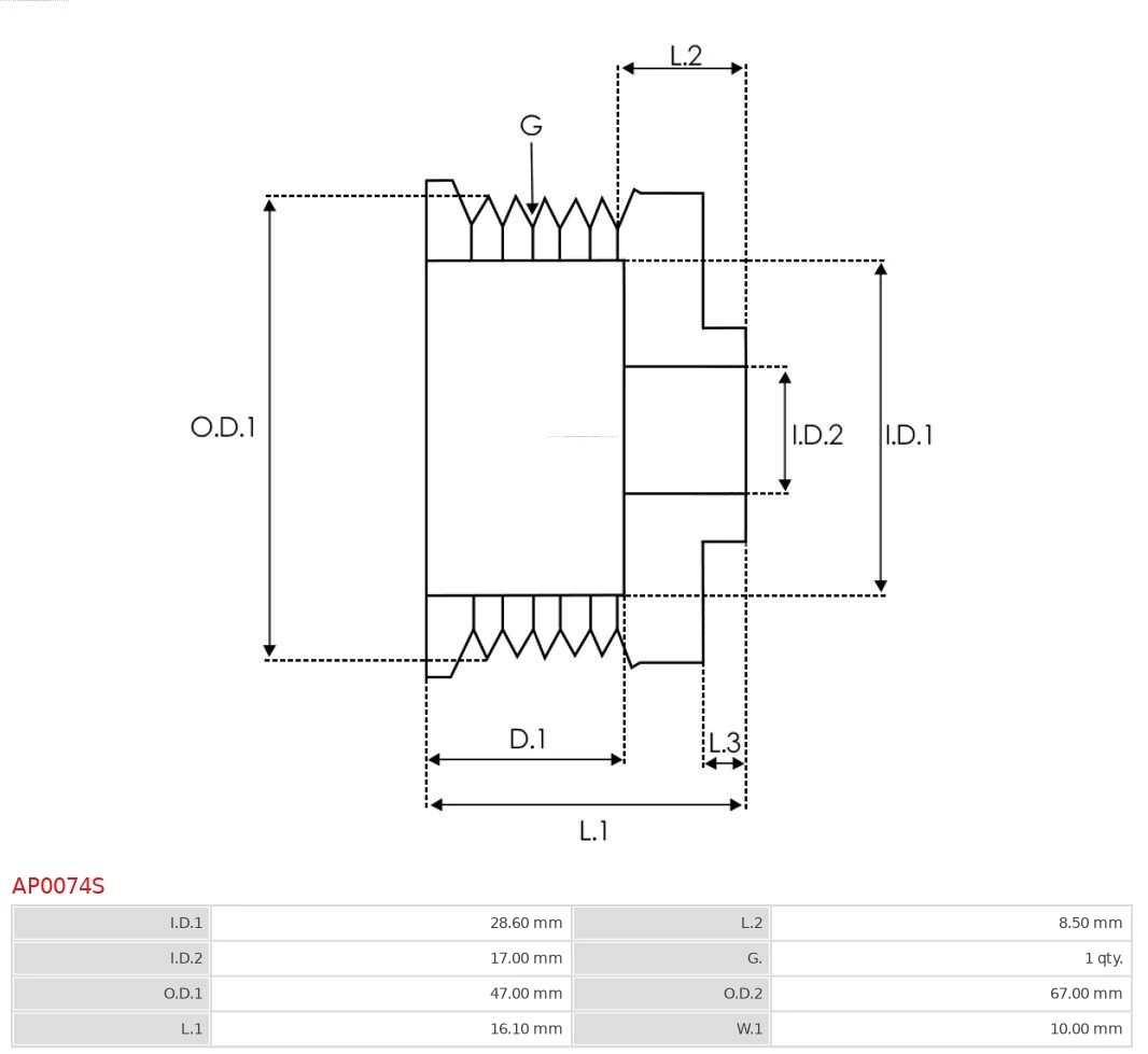 AS-PL AP0074S Belt Pulley, alternator