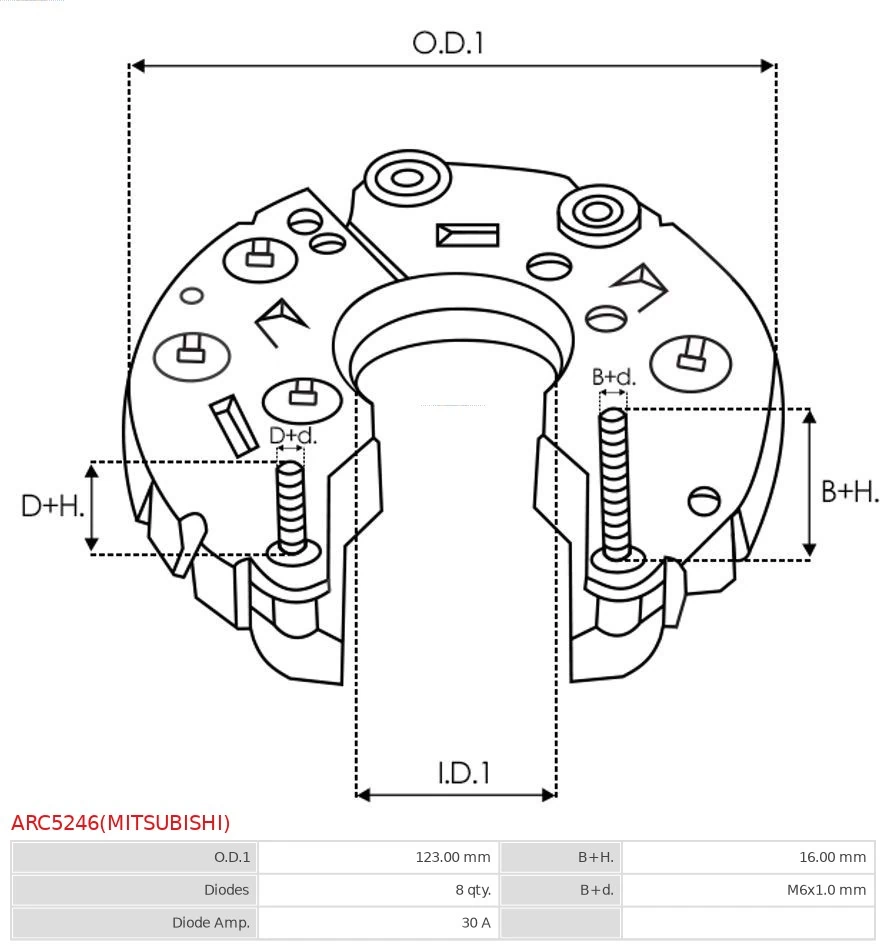 Rectifier, alternator Brand new Mitsubishi ARC5246(MITSUBISHI)