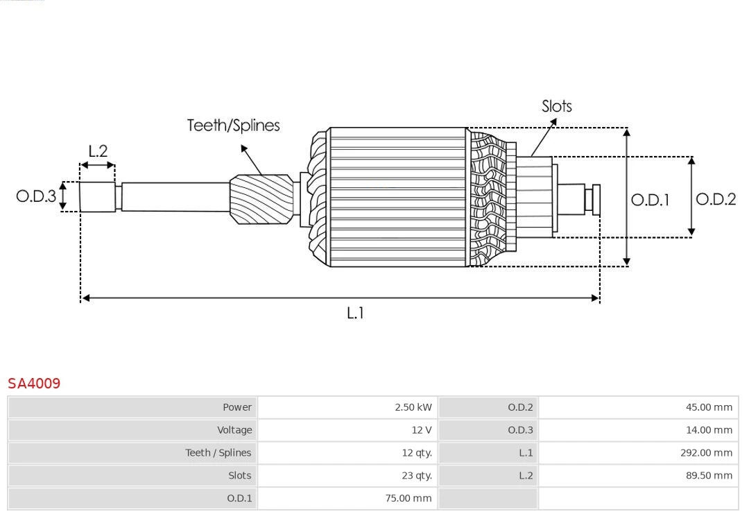 AS-PL SA4009 Armature, starter