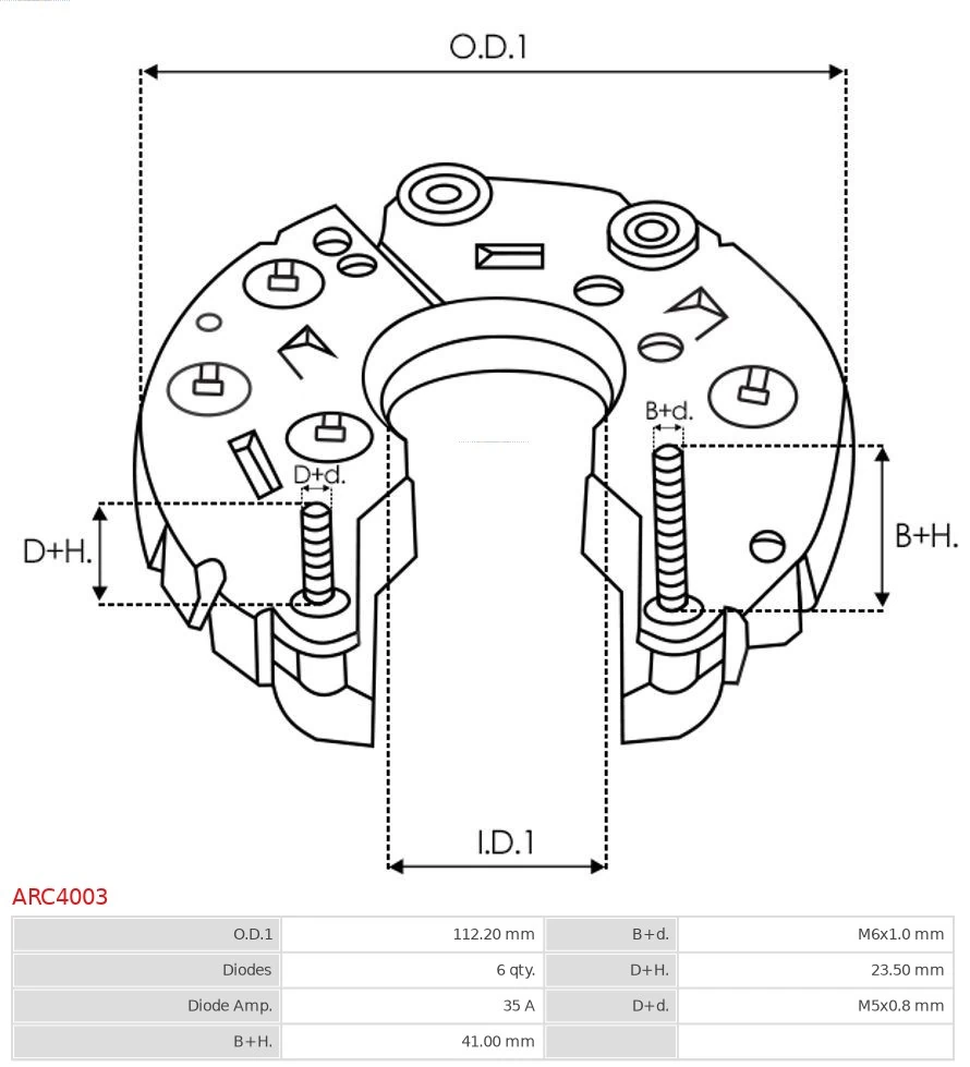 Rectifier, alternator Brand new AS-PL ARC4003