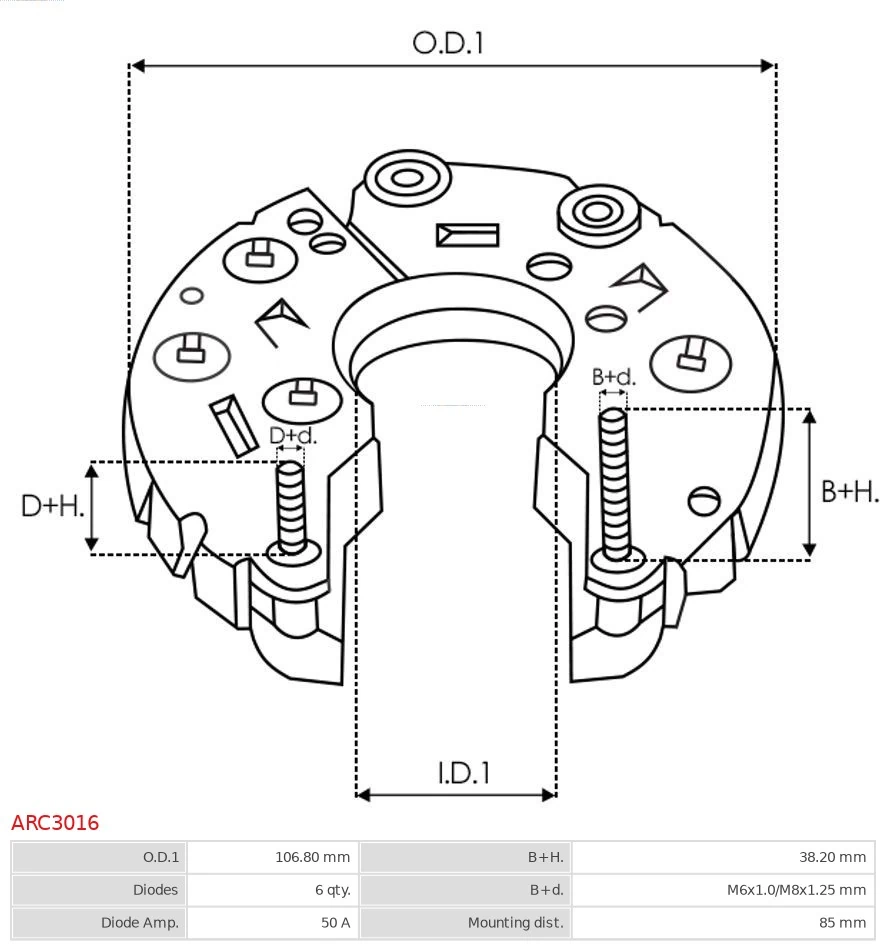 Rectifier, alternator Brand new AS-PL ARC3016